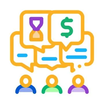 Different values of people icon vector outline illustration Stock Illustration