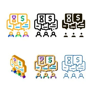 Different values of people styleset icon vector outline Stock Illustration
