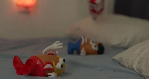 A different variation of happy Valentine's Day, Mr. and Mrs. Potato Head Stock Footage 231554639