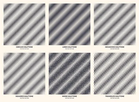 Different Variations Halftone Incline Stripe Pattern Set Vector Isolated Texture Stockillustratie