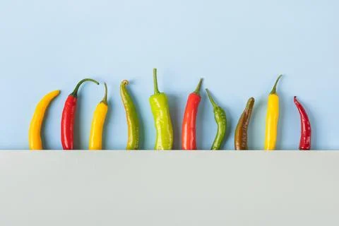 Different varieties of hot pepper Stock Photos