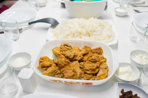 Different varieties of ingredients for making lunch Foto stock