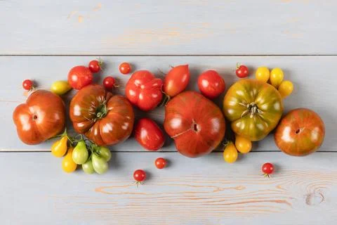 Different varieties of tomatoes Foto stock