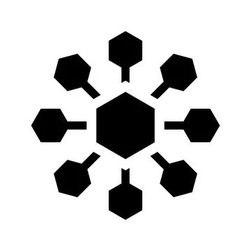 Different, variety, big data icon. Black vector graphics. Stock Illustration