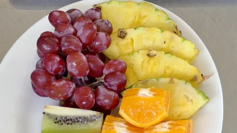 Different variety of fruit platter Stock Footage 127607471
