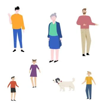 Different vector characters. Cartoon flat-style infographic illustration Stock Illustration