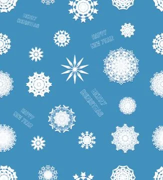 Different vector snowflakes Stock Illustration