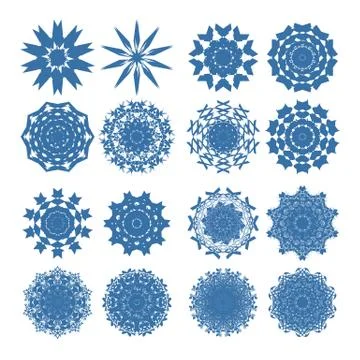 Different vector snowflakes Stock Illustration