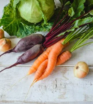 Different vegetables on table Stock Photos