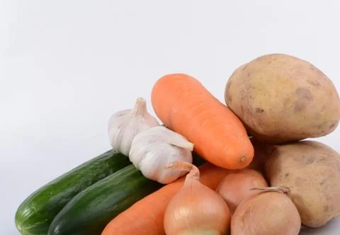 Different vegetables on a white background Foto stock