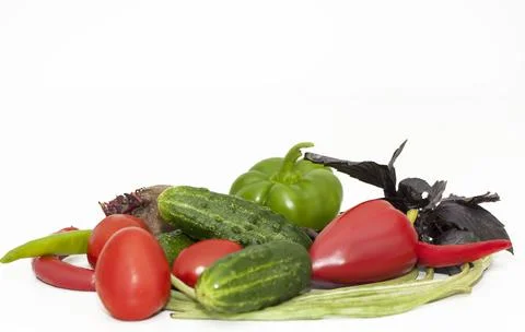 Different vegetables on a white background Stock Photos