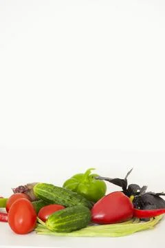 Different vegetables on a white background Stock Photos