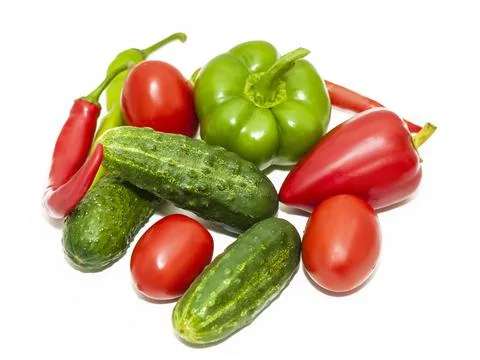 Different vegetables on a white background Stock Photos