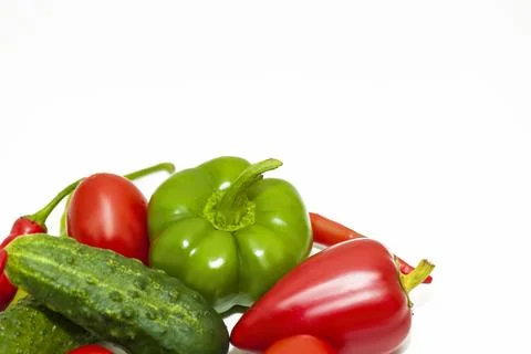 Different vegetables on a white background Stock Photos
