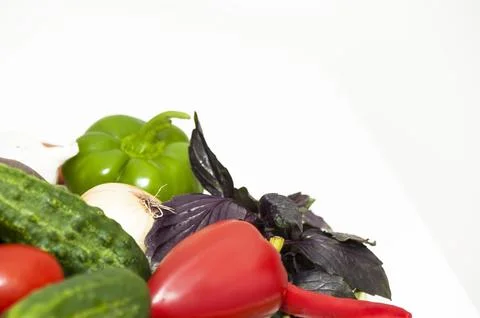 Different vegetables on a white background Stock Photos