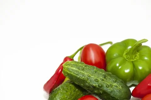 Different vegetables on a white background Stock Photos