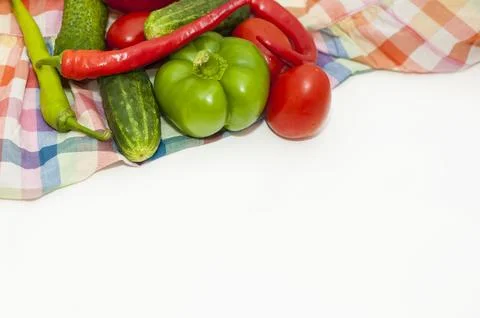Different vegetables on a white background Stock Photos