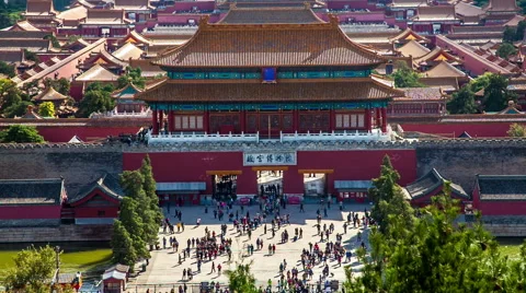Different view to the back entrance of the Palace Museum, Beijing, China Video stock 58080493