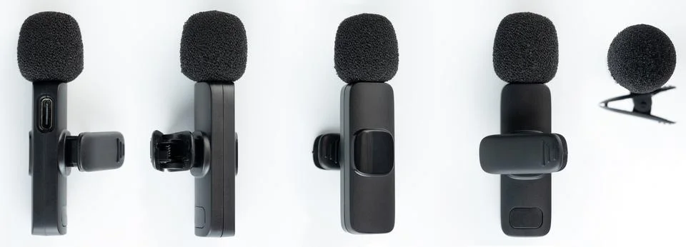 Different view of wireless microphone Stock Photos