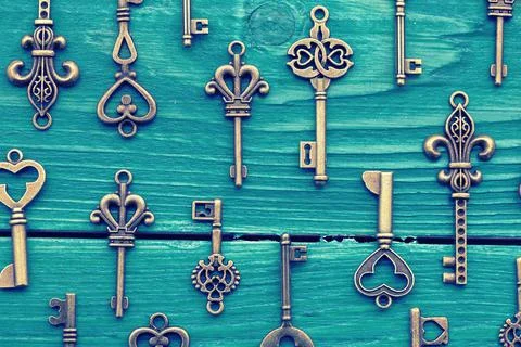 Different vintage keys Stock Illustration