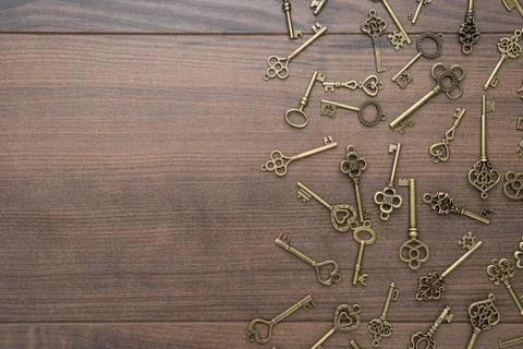 Different vintage keys Stock Photos