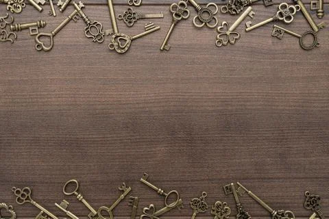 Different vintage keys Stock Photos
