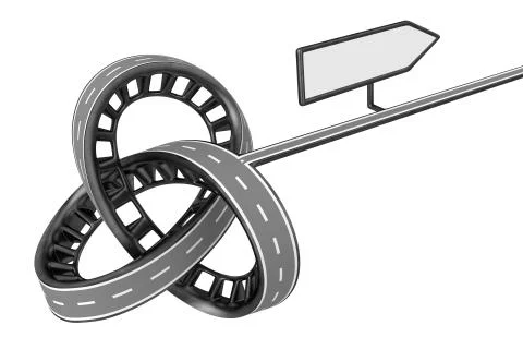 Different Way With Blank Sign Stock Illustration
