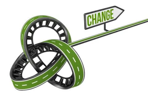 Different Way With CHANGE Sign Stock Illustration