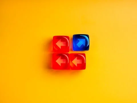 Different way, unique idea, change direction, stand out from the crowd conc.. Stock Photos