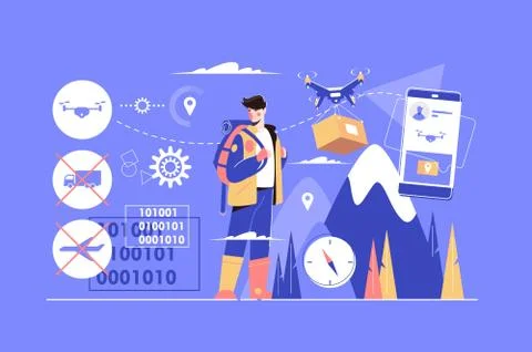 Different ways of delivery Illustrazione stock