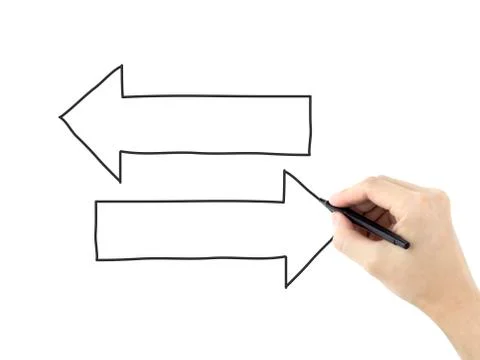 Different ways drawn by man's hand Stock Photos