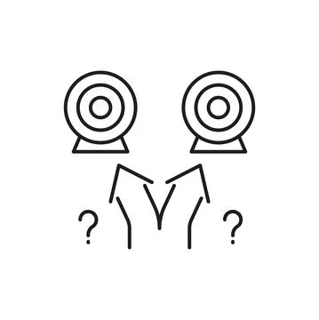Different ways to goal target, question marks icon Stock Illustration