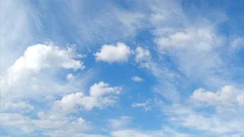 Different white clouds in the blue sky timelapse Stock Footage 87228208