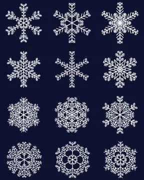 Different white snowflakes 2 Stock Illustration