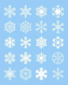 Different white snowflakes Stock Illustration