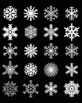 Different white snowflakes Stock Illustration