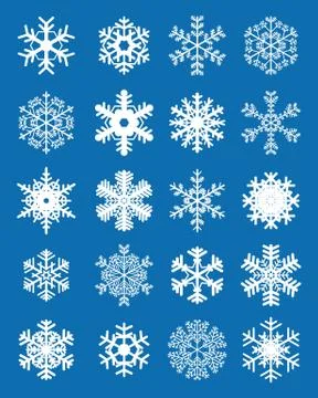 Different white snowflakes Stock Illustration