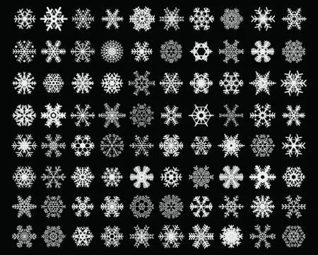 Different white snowflakes Stock Illustration