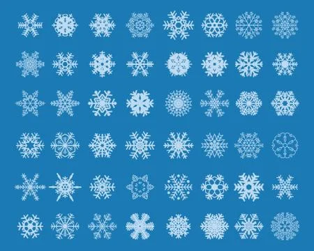 Different white snowflakes Stock Illustration
