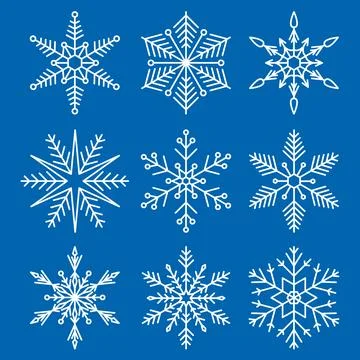 Different white snowflakes. Stock Illustration