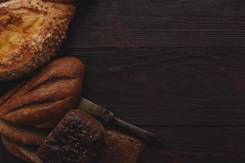 Different wholegrain breads Stock Photos