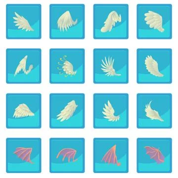 Different wings icon blue app 스톡 일러스트