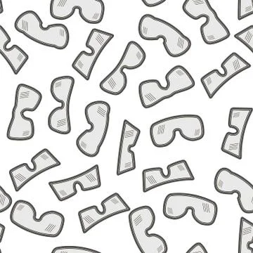 Different Winter Ski Goggles Seamless Pattern Stock Illustration