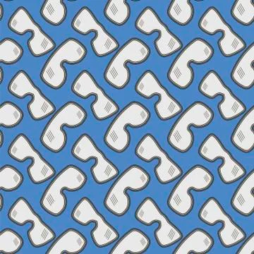 Different Winter Ski Goggles Seamless Pattern Stock Illustration