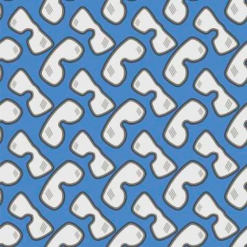 Different Winter Ski Goggles Seamless Pattern Illustrazione stock