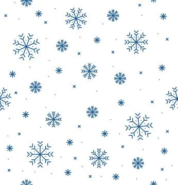 Different Winter Snowflake Seamless Pattern Background. Vector 스톡 일러스트