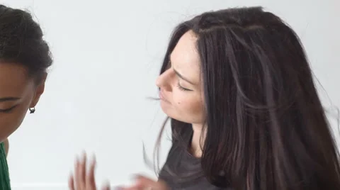 Different women's emotions in the studio Stock Footage 52088024