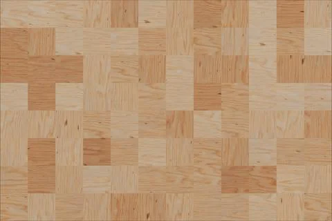 Different Wooden Cube Blocks in Shape of Wooden Board. 3d Rendering イラスト素材