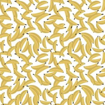 Different yellow bananas seamless pattern, vector illustration Stock Illustration