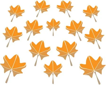 Different yellow orange maple leaves fly upwards Stock Illustration